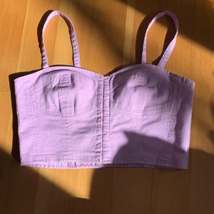 Purple cropped corset top